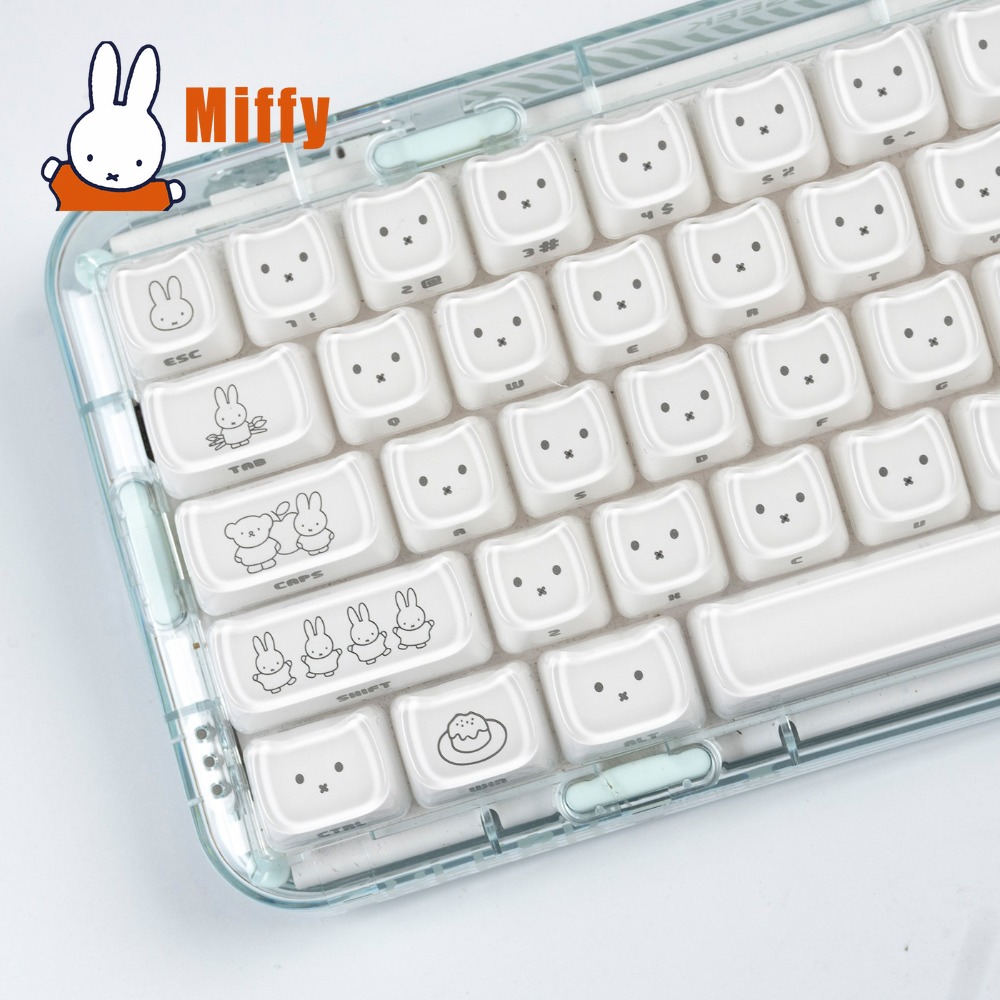 Tech For Office - คีย์แคปมิฟฟี่ คิวท์ แรบบิท คีย์แคปน่ารักสำหรับคีย์บอร์ดแบบกลไก เหมาะสำหรับแกนไขว้ โปรไฟล์