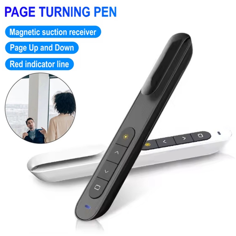 Presentation Remote Laser - ปากกาพอยน์เตอร์ไร้สายพร้อมรีโมทควบคุม PowerPoint ควบคุมการนำเสนอ พร้อมระบบไฮเปอร์ลิงค์ แสงเลเซอร์สีแดง รีโมท