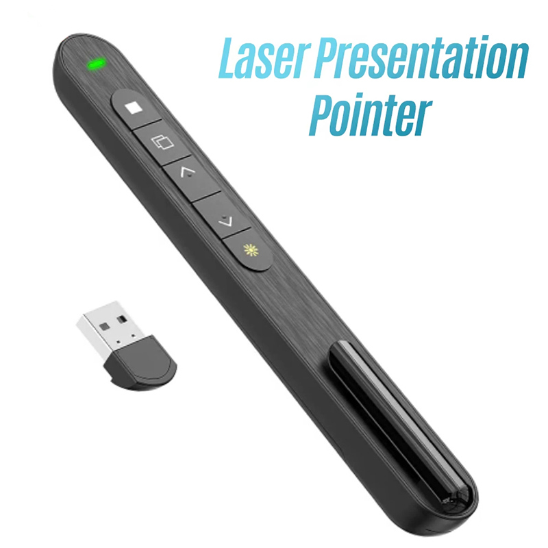 Presentation Remote Laser - ปากกาเลเซอร์ไร้สายสำหรับนำเสนอสีแดง 2.4GHz พร้อมรีโมทควบคุมเสียง สำหรับงานนำเสนอ PPT แบบ