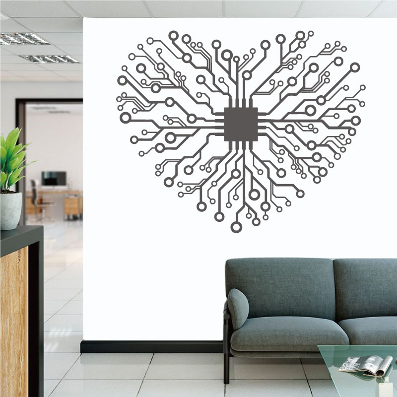 Tech Office Wall - Love Chip Tech บริษัทสํานักงานไวนิล Wall Decal