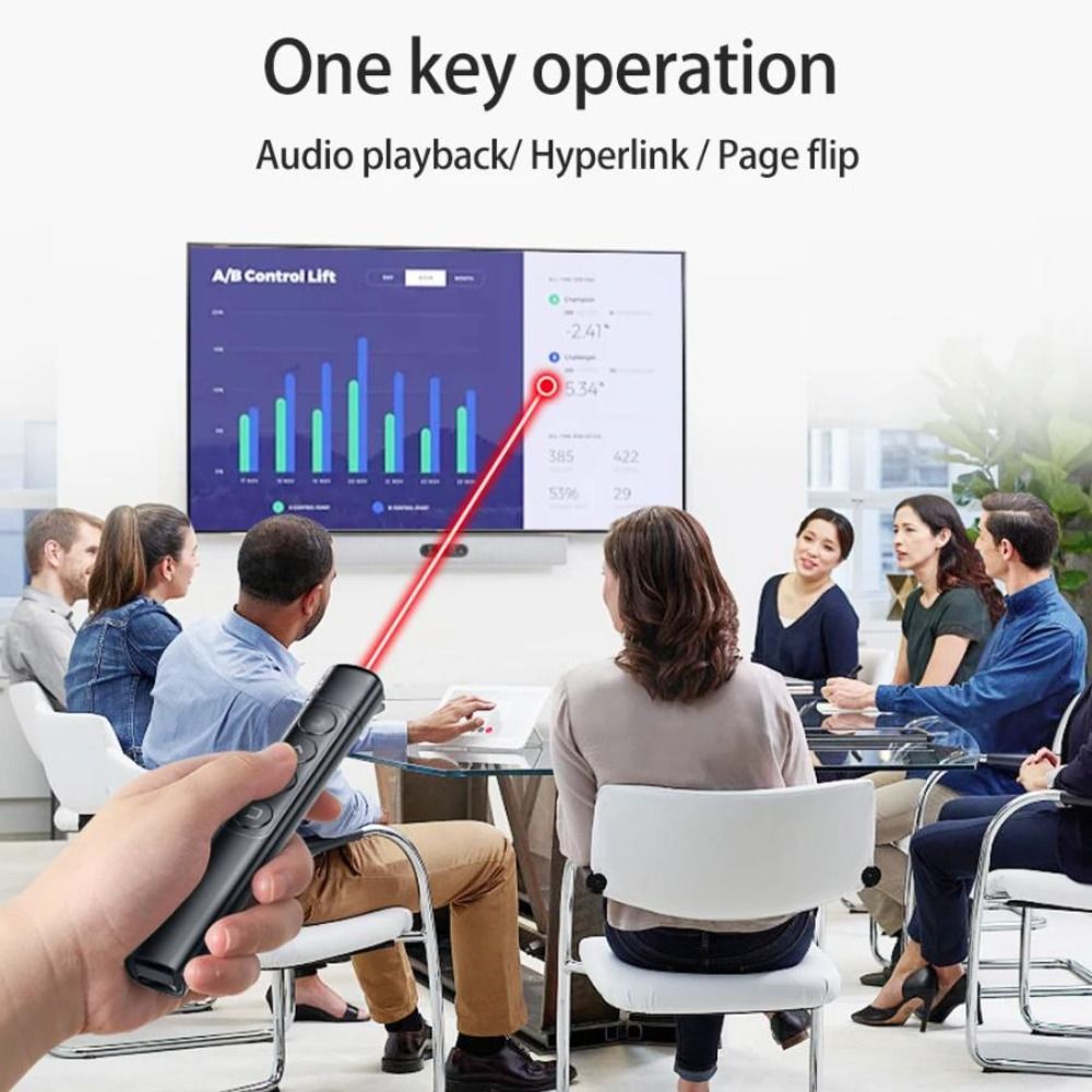 Presentation Remote Laser - รีโมทไร้สาย 2.4GHz สำหรับงานนำเสนอ ชาร์จผ่าน USB พร้อมปากกาเลเซอร์สำหรับพอยน์เตอร์