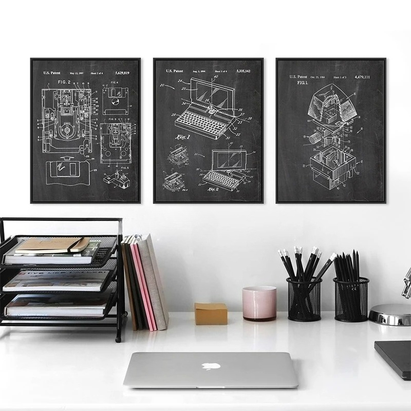 ชุดภาพศิลปะติดผนังลายสิทธิบัตร - Tech Office Wall บทวิจารณ์และราคา