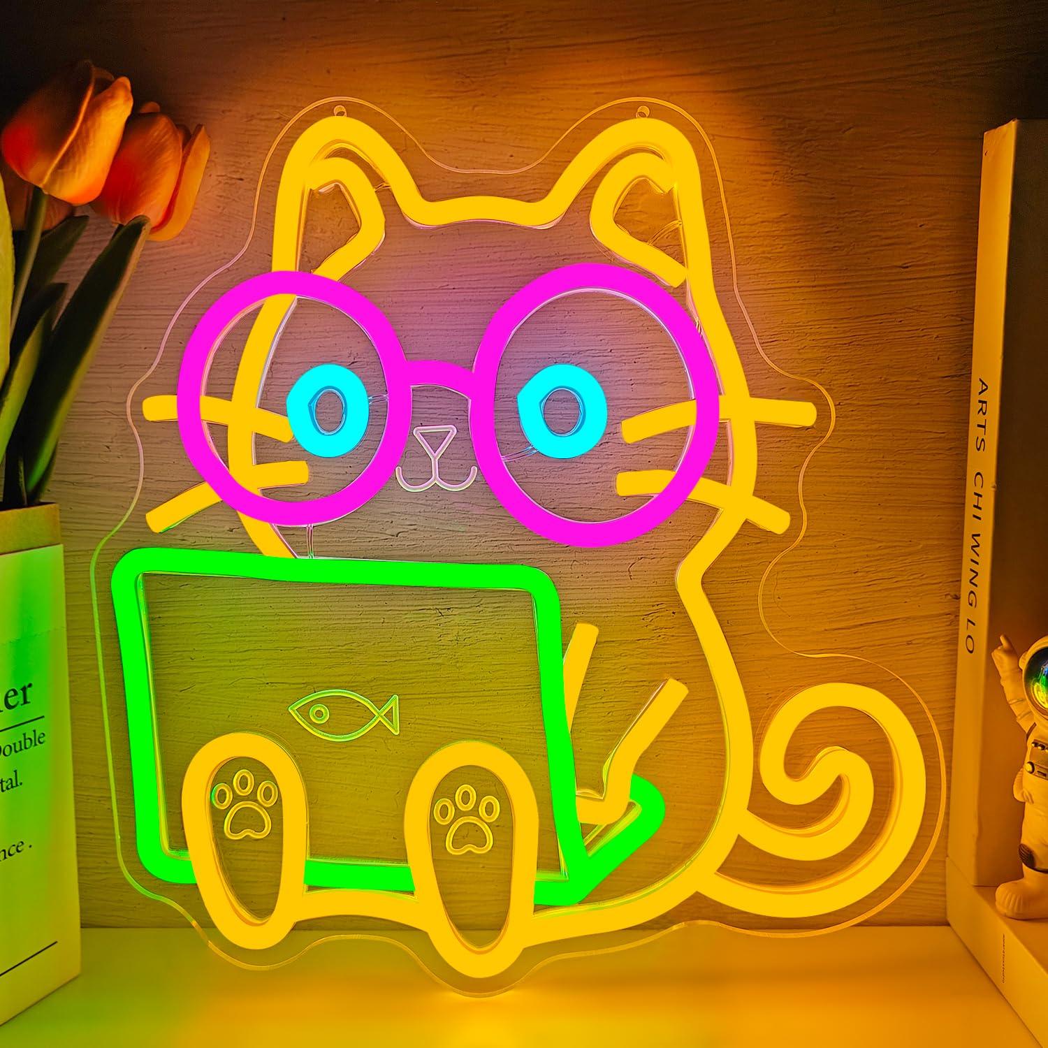 ป้ายไฟนีออนรูปแมวสำหรับแล็ปท็อ - Tech Office Wall บทวิจารณ์และราคา