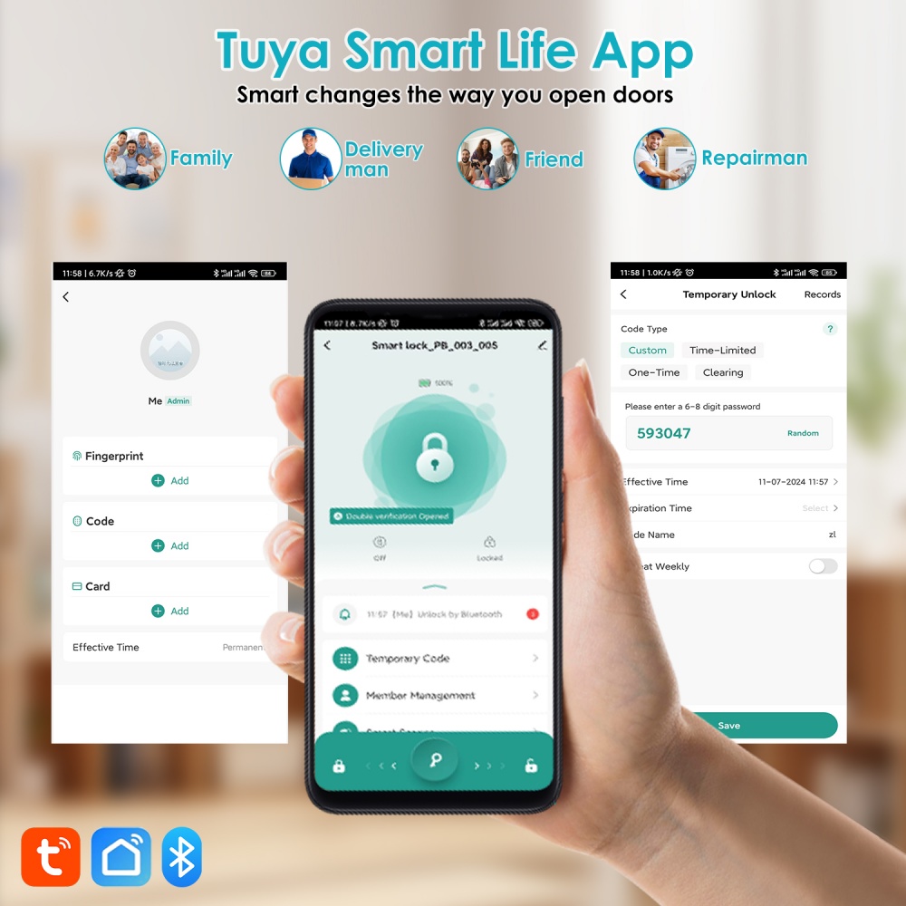 YFK Tuya 5-in-1 Smart Door Han - Tech For Office บทวิจารณ์และราคา