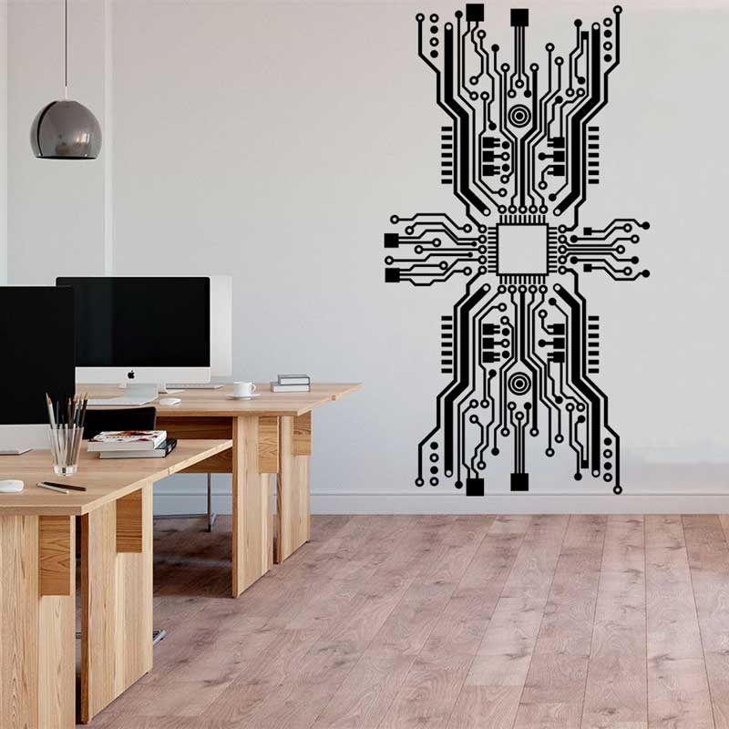 ชิปวงจรสติกเกอร์ติดผนังเทคโนโล - Tech Office Wall บทวิจารณ์และราคา