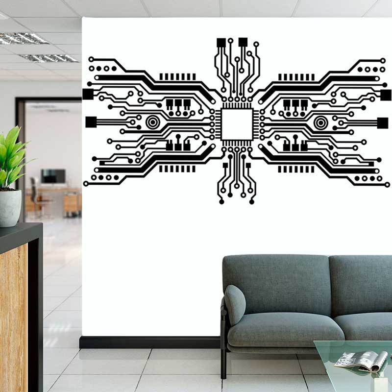 ชิปวงจรสติกเกอร์ติดผนังเทคโนโล - Tech Office Wall บทวิจารณ์และราคา